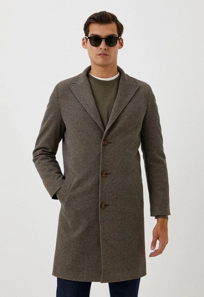 Пальто Caravan Wool, Демисезон, размер 54, цвет коричневый, Вискоза ...