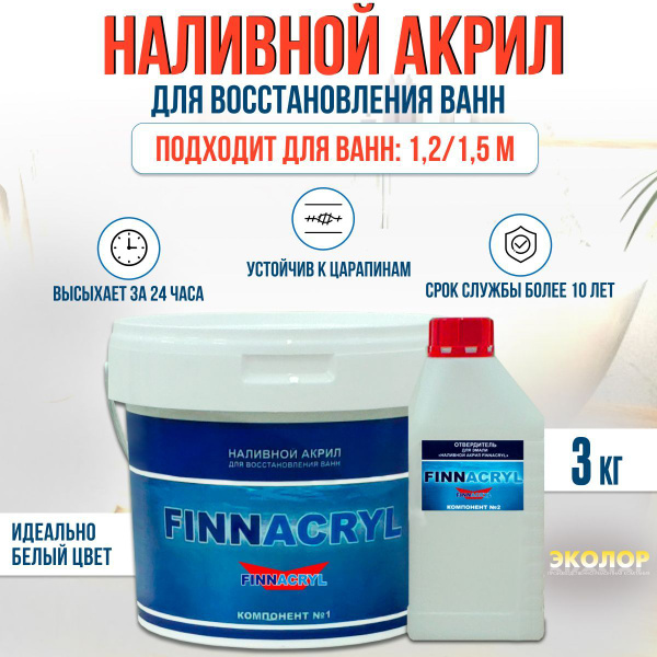 Жидкий акрил для ванн FINNACRYL Finnacryl_ECO Гладкая, Эпоксидная ...