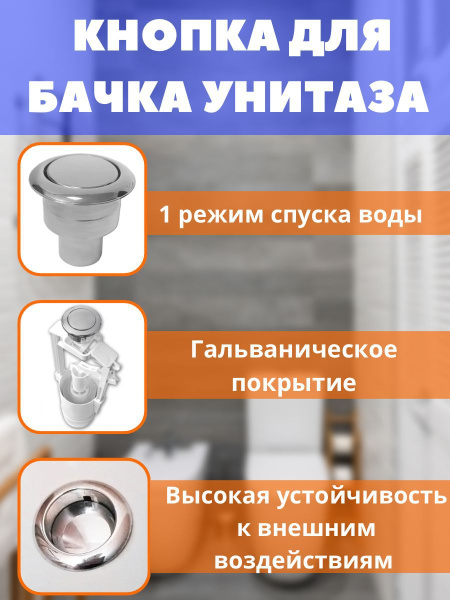КНОПКА слива для бачка унитаза однорежимная СК1-А купить по низкой цене ...