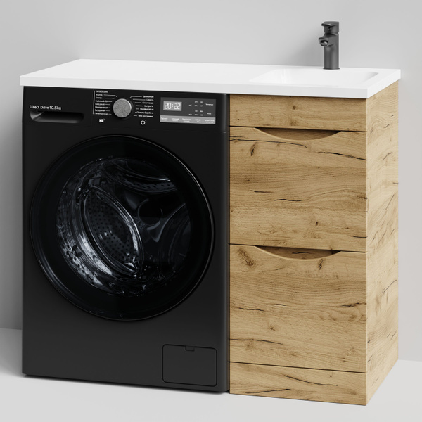 Тумба Smile 100 напольный и раковина Madera Kamilla 100, под стиральную ...