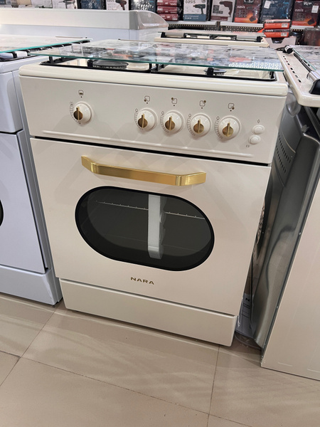 Газовая плита, 60 см. Стеклянная крышка. Газовая духовка, по таймеру ...