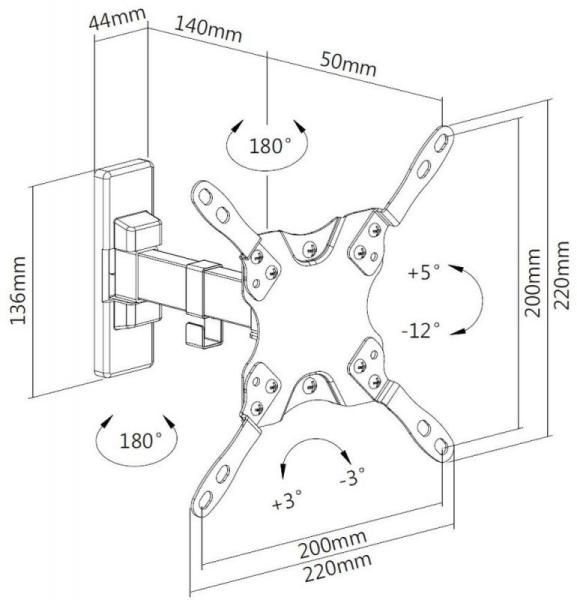 Кронштейн настенный Ultramounts UM864w белыйкупить по низким ценам в ...