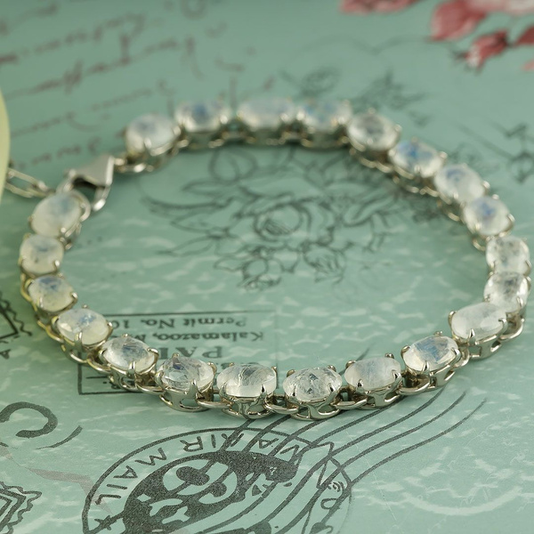 Milana Silver Браслет Редкий модный браслет из серебра с лунным камнем ...