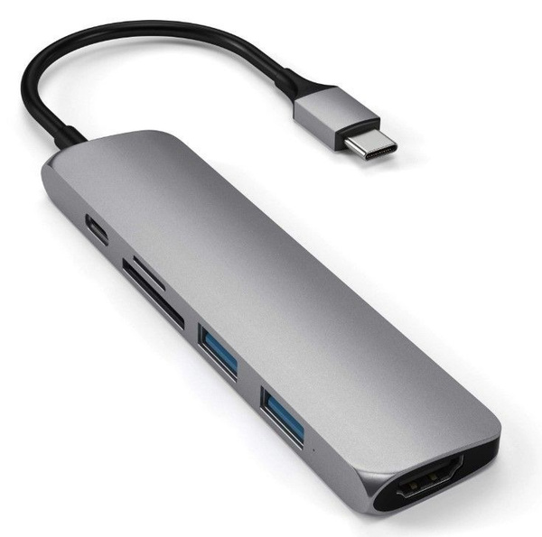 Док-станция Satechi Aluminum Type-C Slim Multi-Port Adapter V2 (2xUSB 3 ...