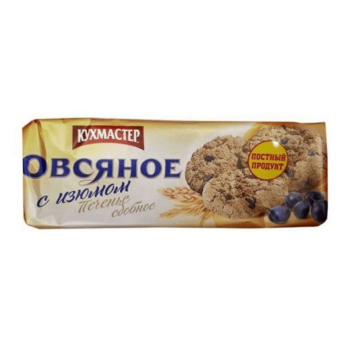 Печенье Кухмастер овсяное с изюмом 12шт по 270 г купить на OZON по ...