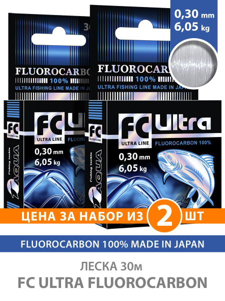 Флюорокарбоновая леска для рыбалки Aqua FC Ultra Fluorocarbon ...