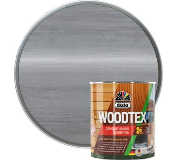 Пропитка декоративная для защиты древесины алкидная Dufa Woodtex серая ...