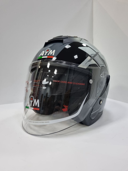 Мотошлем открытый 3/4 AiM JK526 Grey/Black, XL купить на OZON по низкой ...