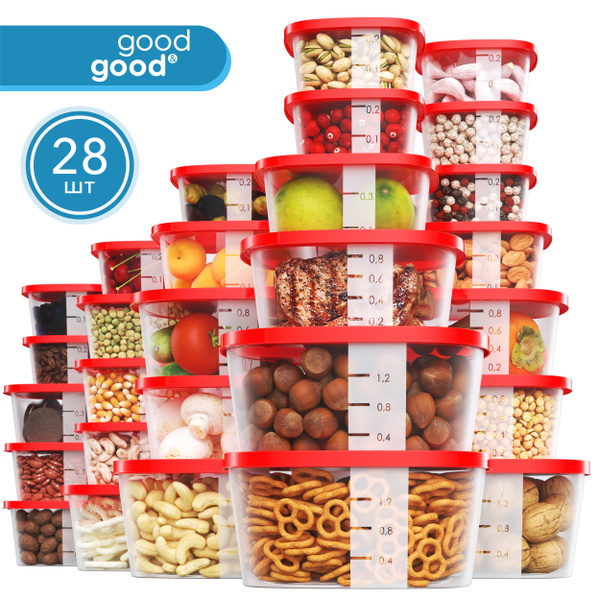 Контейнер пищевой Good&Good, 230 мл (92х92х48) - 9 шт; 500 мл ...