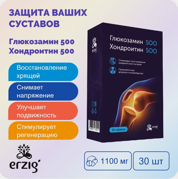 Глюкозамин 500 + Хондроитин 500 Ритофлекс (Ritoflex) таб. 1100мг №30 ...