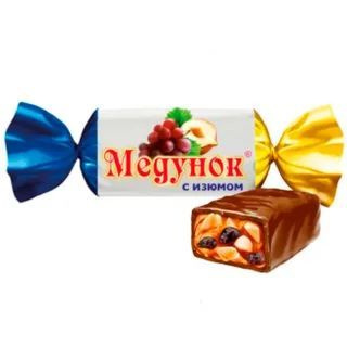 Шоколадные конфеты "Медунок с изюмом", и мягкой карамелью 1кг. - купить ...