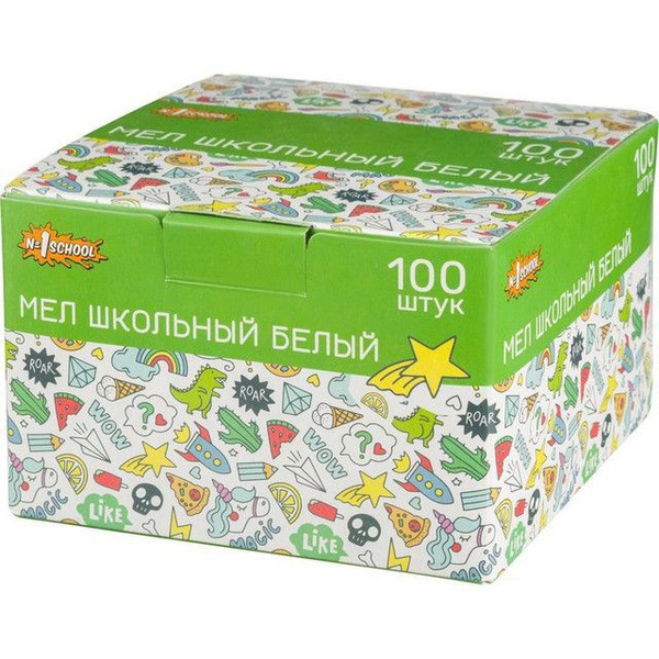 Мел школьный белый №1 School Отличник, 2 набора по 100 штук - купить с ...