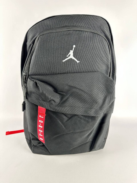 Рюкзак Nike Air Jordan с косой молнией на кармане, черный с красным ...