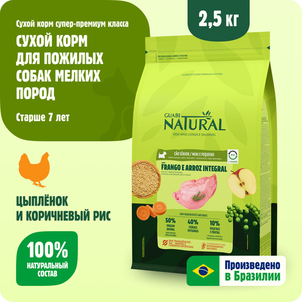 Сухой корм для пожилых собак мелких пород Guabi Natural Dog SENIOR ...