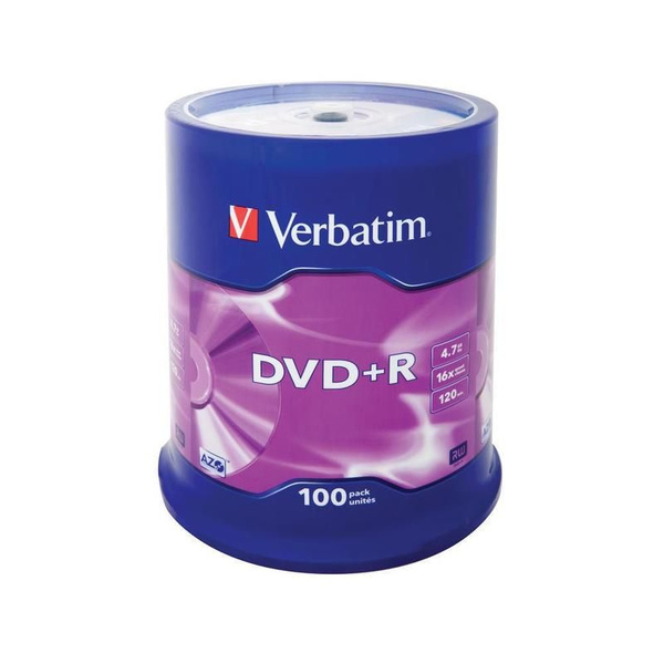 Verbatim Диск для записи DVD+R, 100 шт - купить с доставкой по выгодным ...