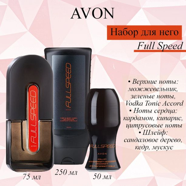 AVON/Эйвон Парфюмерный набор Full Speed (Фул Спид) Туалетная вода 75мл ...