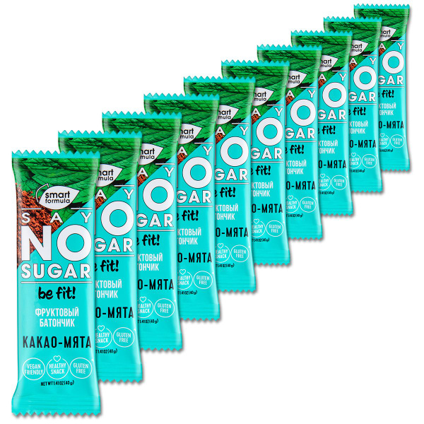 Батончик без сахара Smart Formula SAY No Sugar "Какао-Мята" 40 г, 10 шт ...