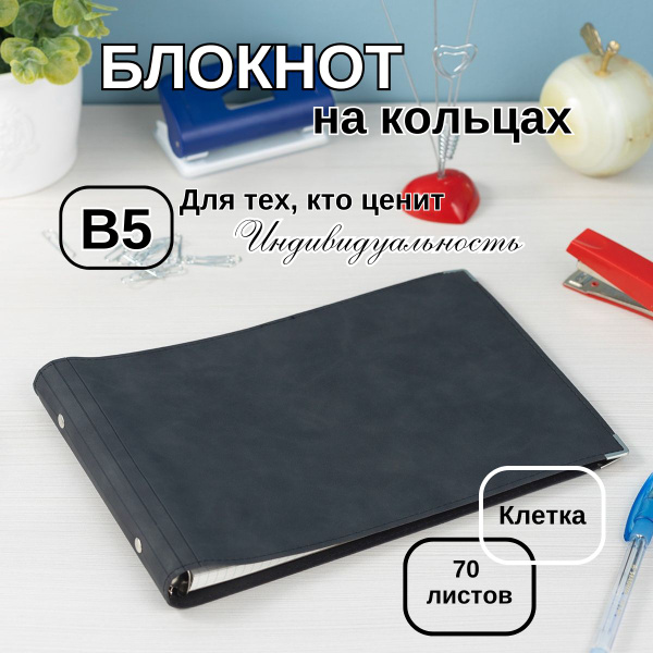 Блокнот для записей В5 на кольцах, ежедневник со сменным блоком 70 ...
