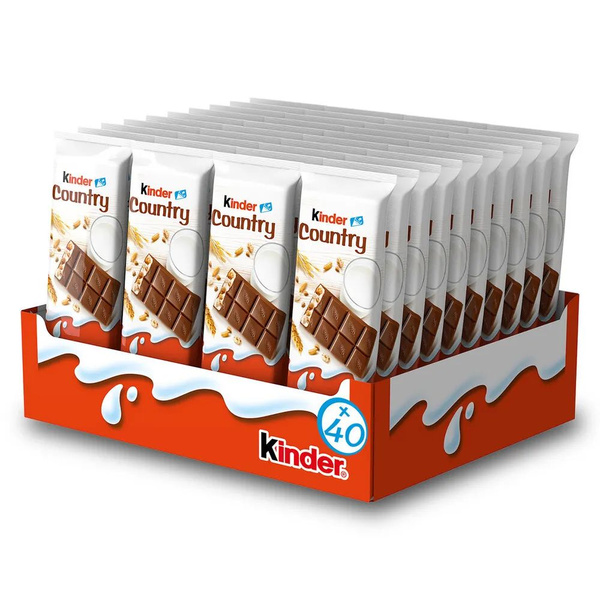 Шоколад молочный Киндер Кантри с молочно-злаковой начинкой, 40 шт x 23 ...