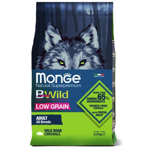 Корм сухой Monge "Bwild Dog Boar", для взрослых собак, с мясом дикого ...
