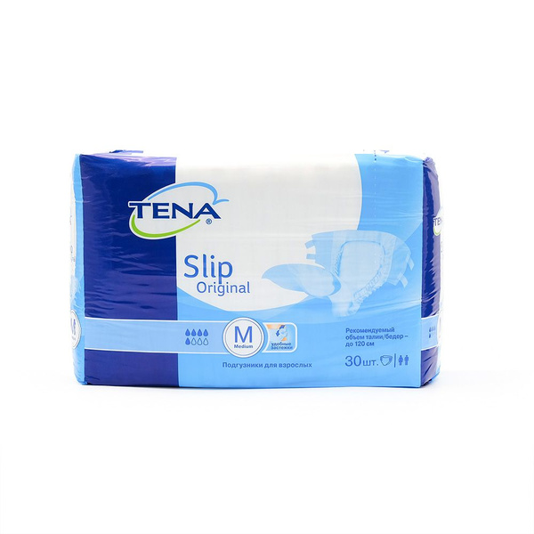 Подгузники для взрослых Tena Slip Original M, рекомендуемый объем талии ...