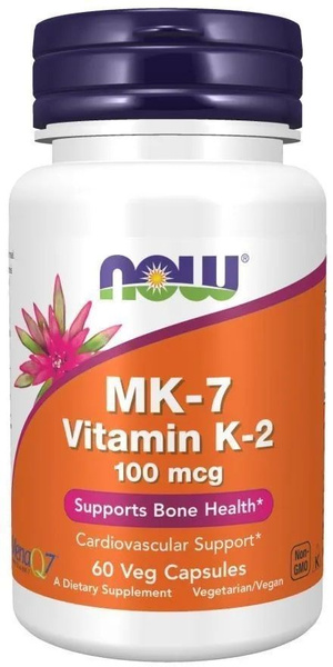 Витамин К2 МК-7/ NOW MK-7 Vitamin K2 100 мкг, 60 капсул для укрепления ...