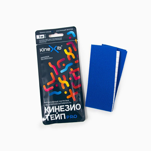 Кинезиотейп KineXib PRO, тейпы для тела, тейп лента 1м*5см, синий ...