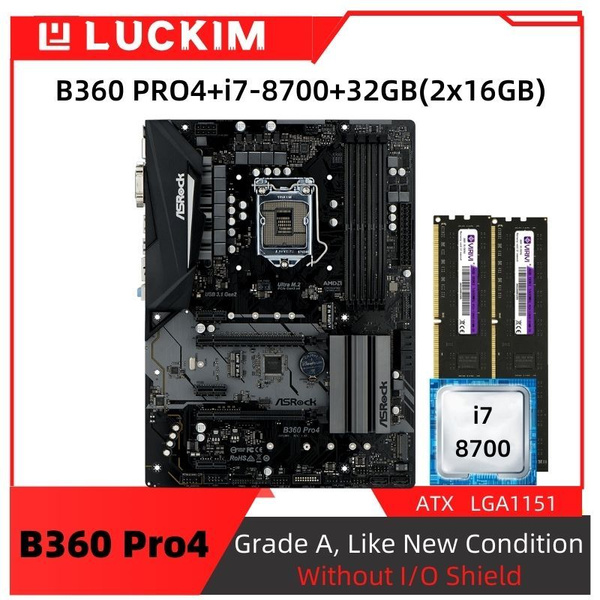 Материнская плата ASRock B360 PRO4+i7-8700+32GB(2x16GB) купить по ...