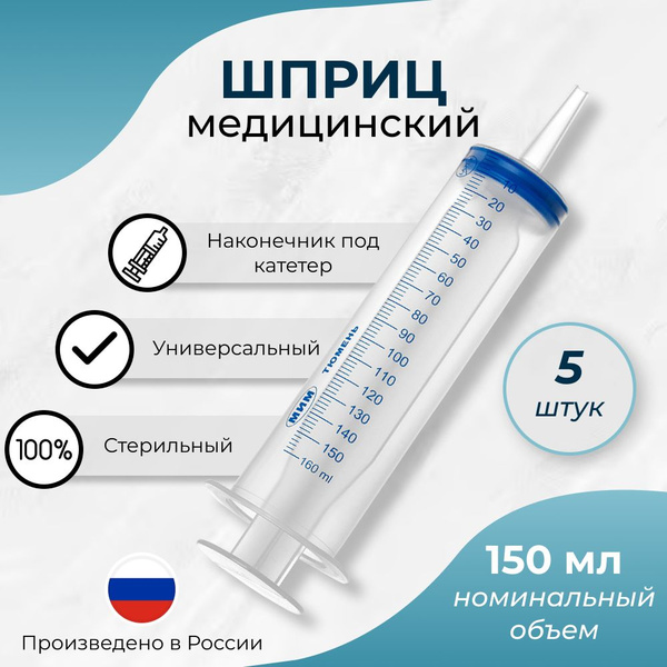 Шприц ЖАНЕ / ЖАНЭ большой с наконечником под катетер медицинский ...