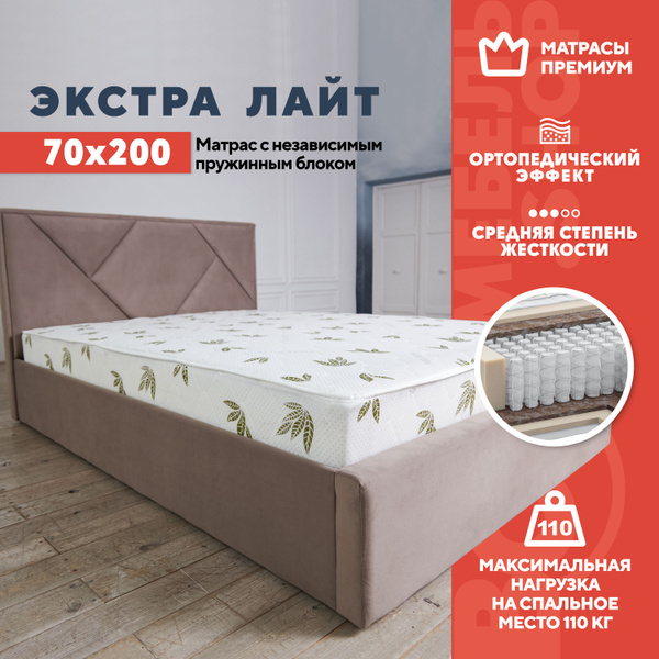 Матрас ВСЯ МЕБЕЛЬ "Экстра Лайт", Независимые пружины, 70 - купить по ...
