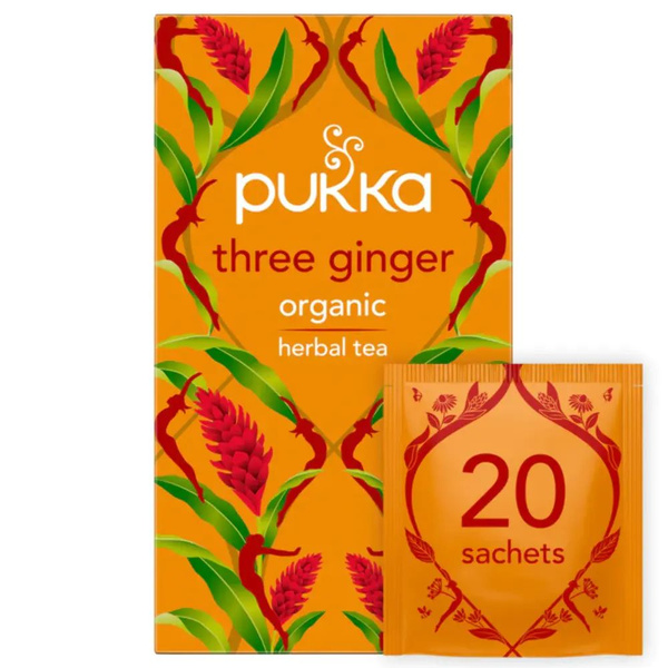 Чай травянной Pukka Three Ginger, 20 пакетиков, 50 г (из Финляндии ...