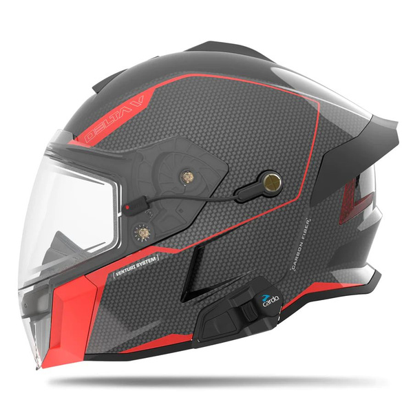 Шлем для снегохода 509 Delta V Carbon Commander с подогревом, Black/Red ...