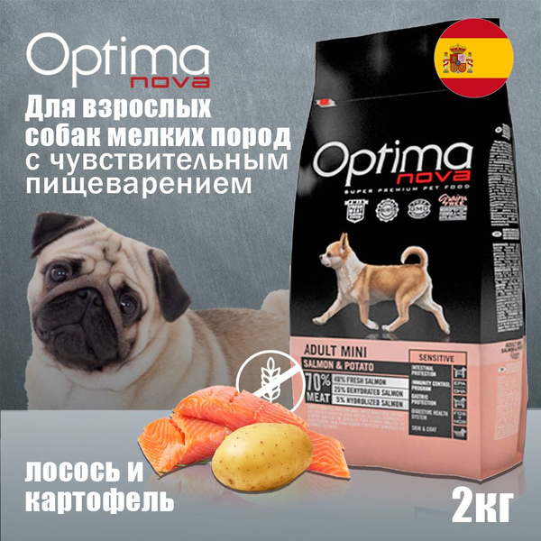 Optima Nova корм для собак мелких пород с чувствительным пищеварением ...