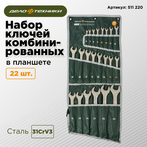Набор комбинированных ключей 22 шт Дело Техники 511220 купить на OZON ...