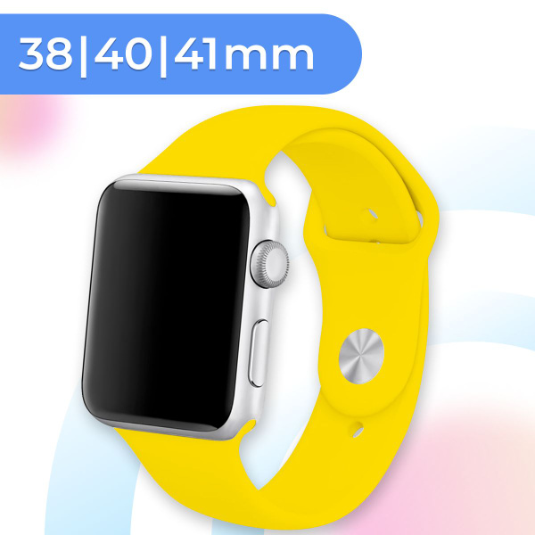 Силиконовый ремешок для смарт часов Apple Watch series 1-8 и Эппл Вотч ...