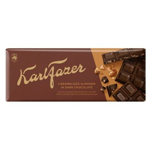 Шоколад темный Karl Fazer карамелизированный миндаль 200 г (из ...