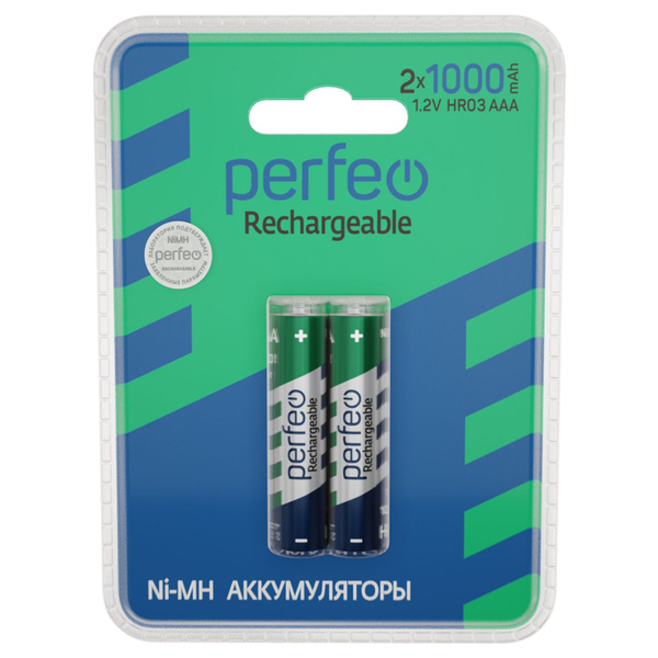 Perfeo Аккумуляторная батарейка AAA, 1,2 В, 1000 мАч, 2 шт - купить с ...