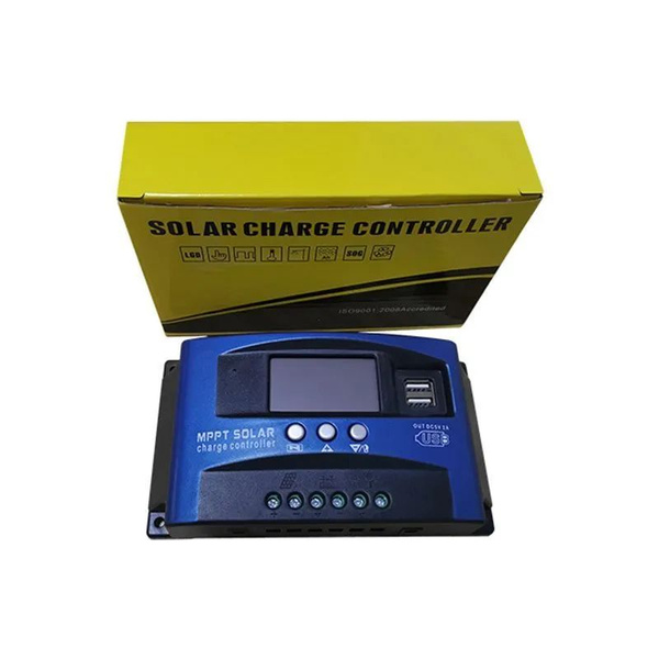 MPPT Контроллер заряда солнечной батареи,100A Dual USB ЖК-дисплей 12В ...