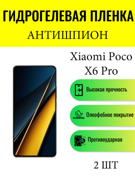 Характеристики Комплект АНТИШПИОН 2 шт. Гидрогелевая защитная пленка на ...