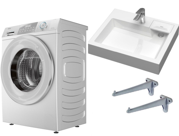 Стиральная машина Haier HW60-BP10929B с раковиной Энигма 55, белый ...