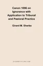 Canon 1096 on Ignorance with Application to Tribunal and Pastoral Practice - Girard M. Sherba