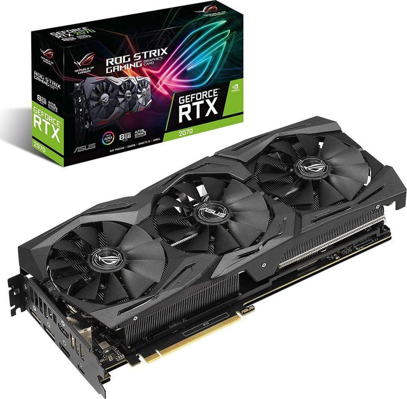 фото Видеокарта ASUS ROG-STRIX-RTX2070S-8G-GAMING /RTX2070S,HDMI2,DP2,USBC,8G,D6