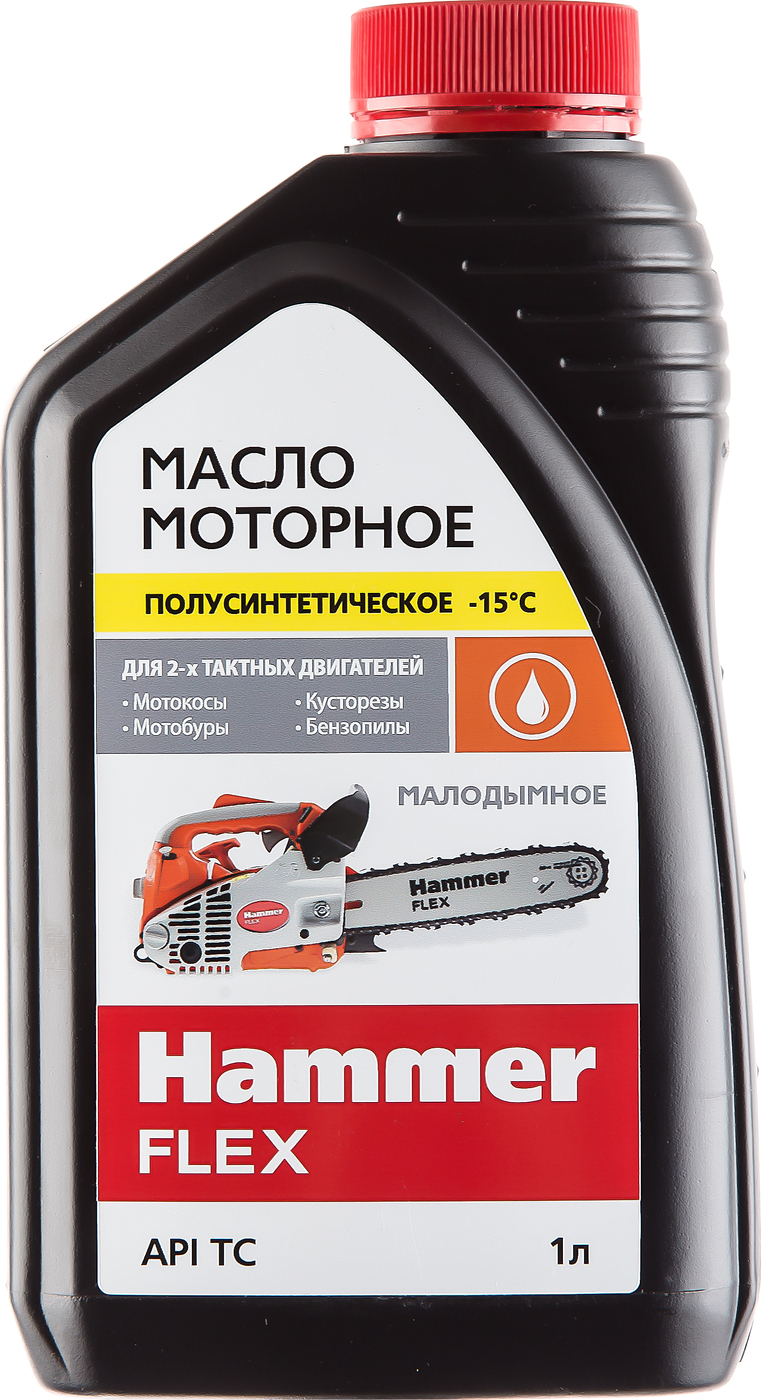 фото Масло моторное Hammerflex "501-004", полусинтетическое, 2-х тактное, 1 л