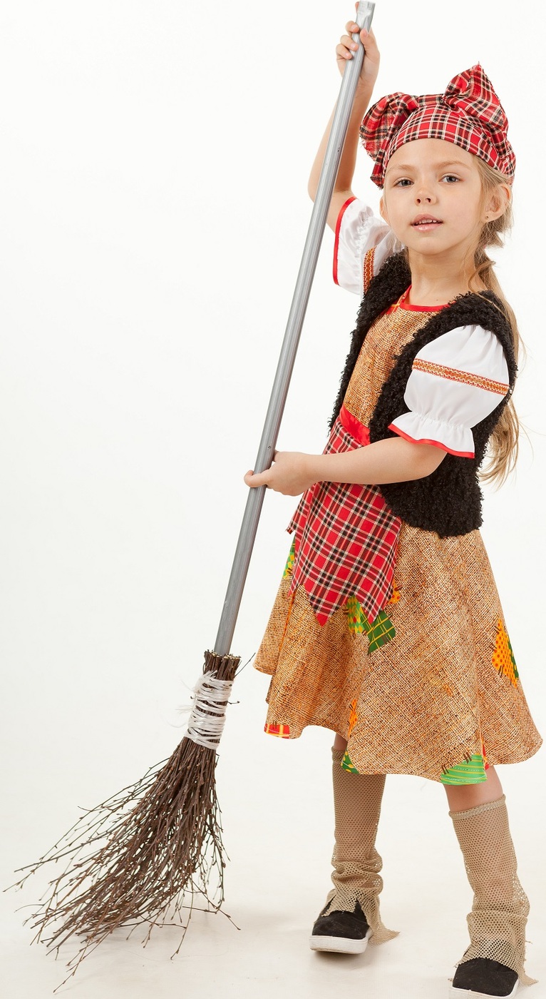 фото Карнавальный костюм Баба Яга платье, жилетка, головной убор размер 140-72 Пуговка