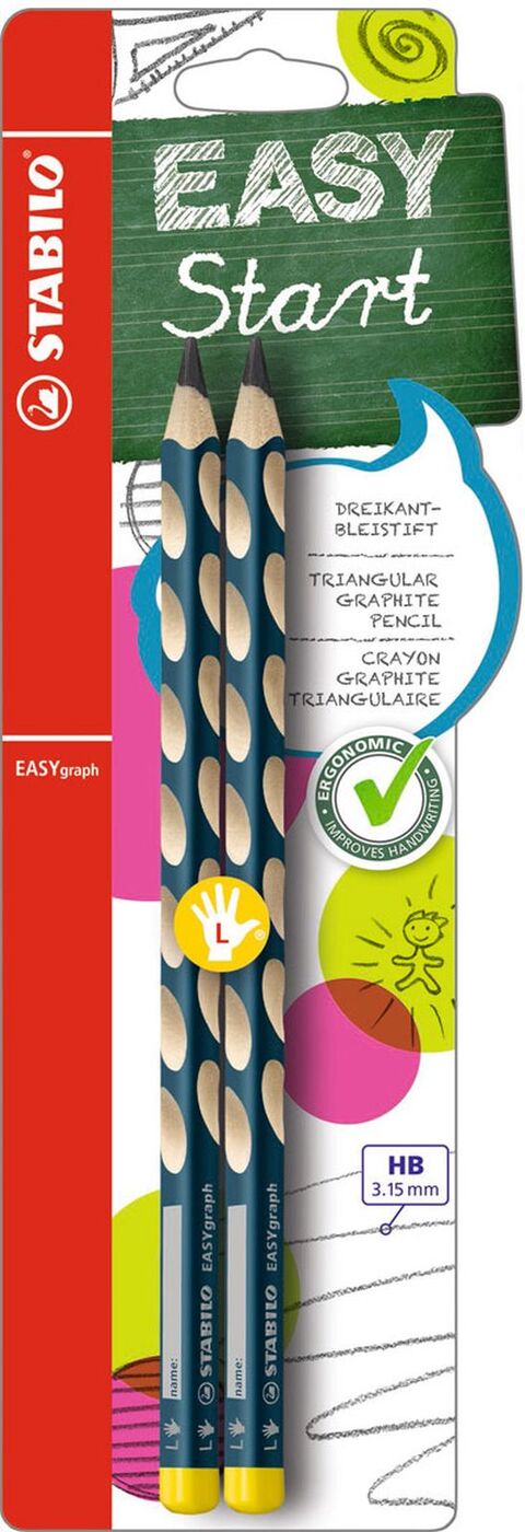 Карандаш чернографитный STABILO EASYgraph, для левшей, для обучения письму, 2 шт - изображение