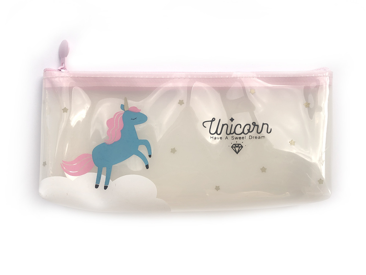 Пенал пластик прозрачный Unicorn
