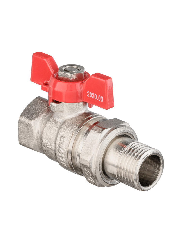 Кран шаровой с полусгоном 1/2\" вн.-нар. рукоятка бабочка VALOGIN ...