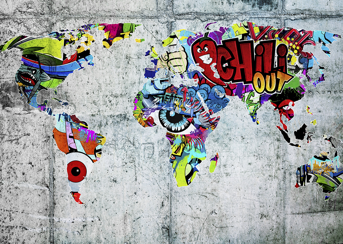 Граффити карта мира
