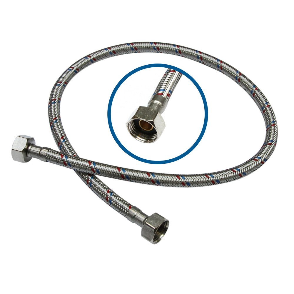 Гибкая подводка для воды Flexitub L 80 cm H1/2- H1/2, оплетка из ...