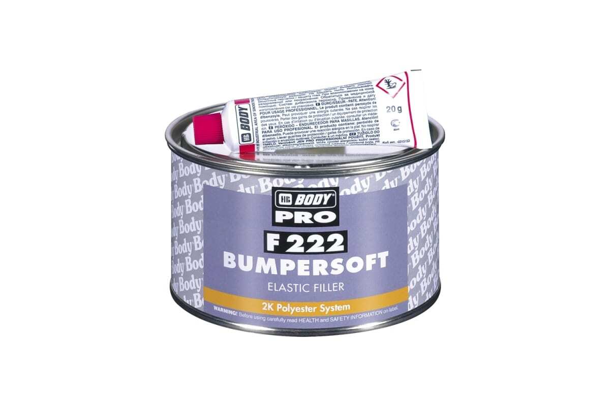 Шпатлевка BODY PRO F222 BUMPERSOFT 1 кг ЧЕРНАЯ / шпатлевка для бампера и пластика авто